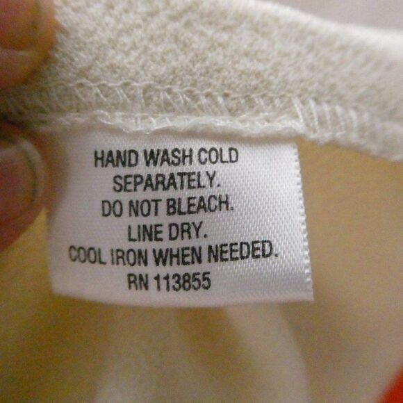 Bar III Peplum Top Open Back Piping Blouse Ivory Orange Peekaboo Sleeveless - Picture 5 of 10